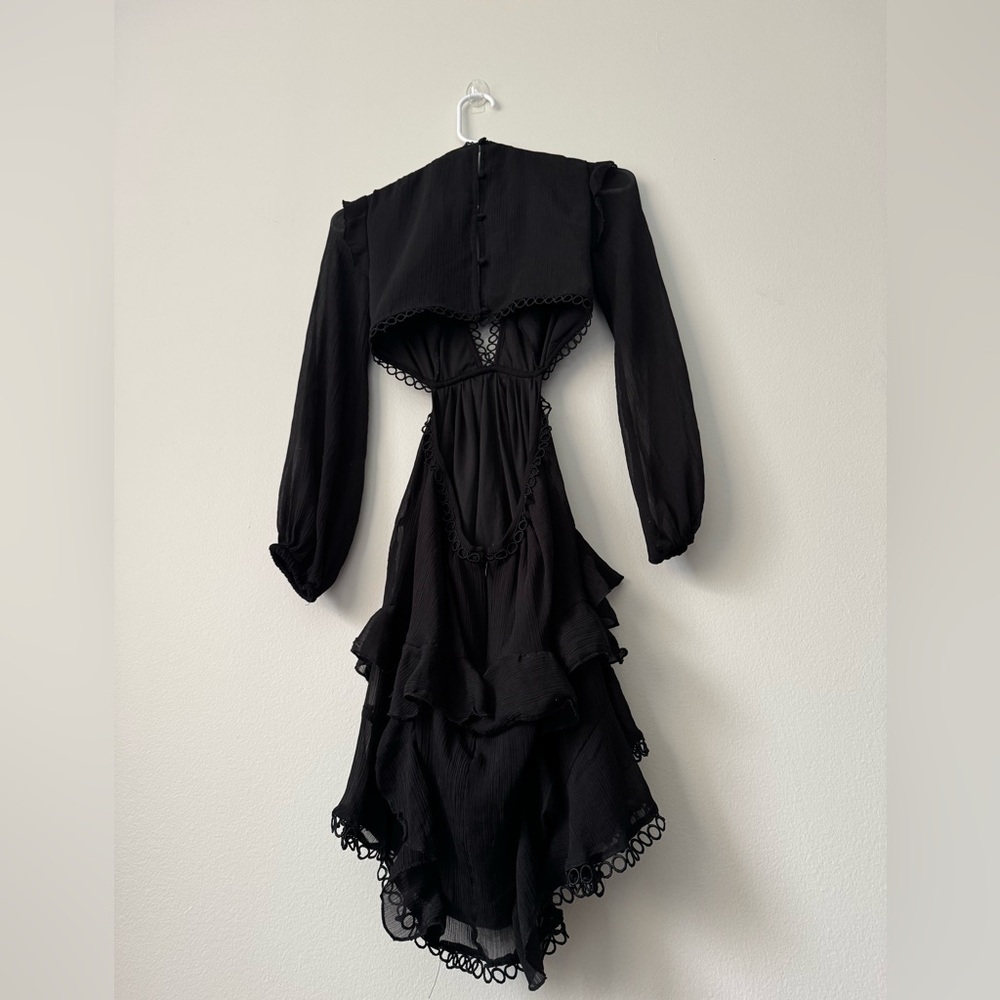 ASOS DESIGN mini dress with long sleeve and circle trim Sz 0 - Picture 9 of 12